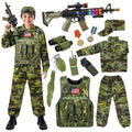 Metemot Kids Army Costume for Boys Military Soldier Costume with Army Toys Boys Halloween Costume with Camouflage Vest Solider Boy Dress up age 3-12…